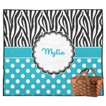 Dots & Zebra Outdoor Picnic Blanket (Personalized)