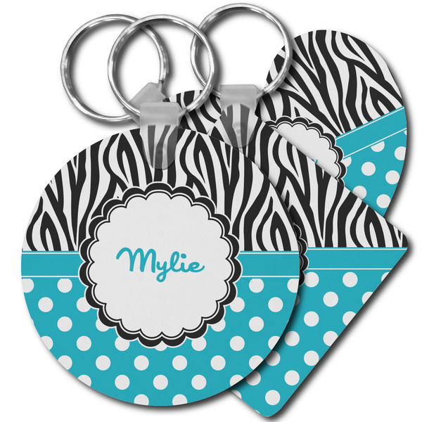 Custom Dots & Zebra Plastic Keychain (Personalized)