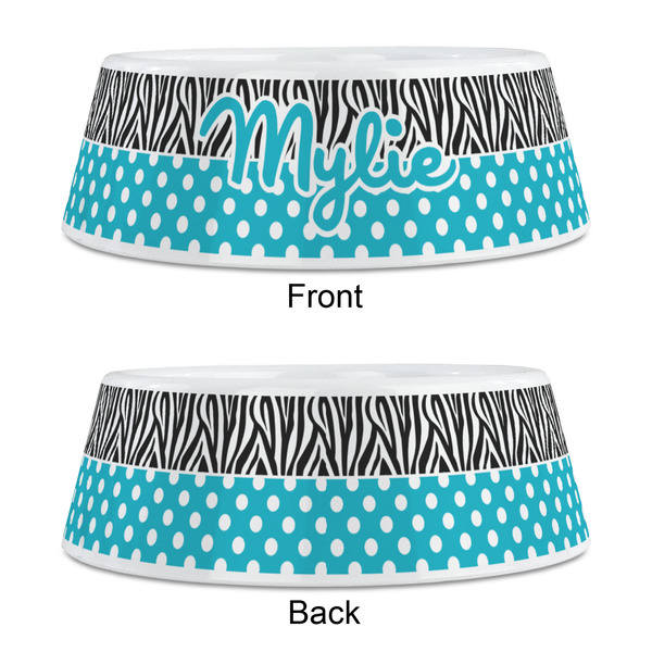 Dots & Zebra Plastic Pet Bowls - Medium - APPROVAL