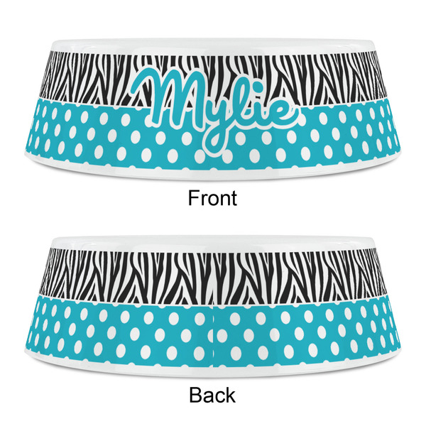 Dots & Zebra Plastic Pet Bowls - Small - APPROVAL