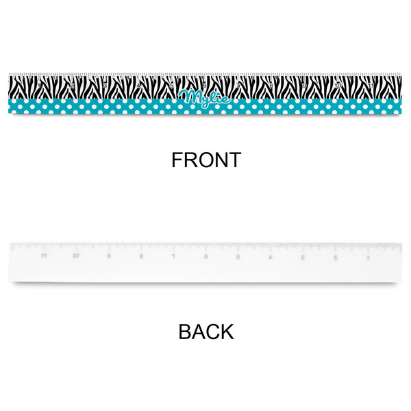 Dots & Zebra Plastic Ruler - 12" - APPROVAL