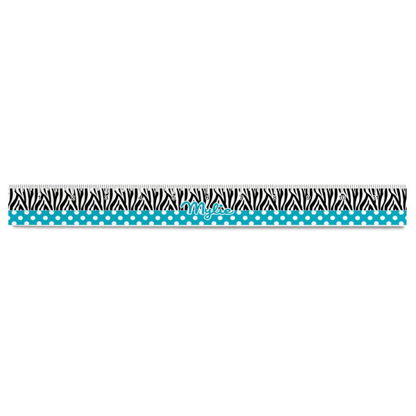 Dots & Zebra Plastic Ruler - 12" - FRONT