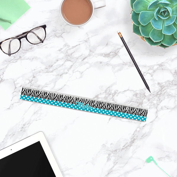 Dots & Zebra Plastic Ruler - 12" - LIFESTYLE