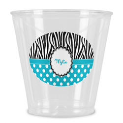 Dots & Zebra Plastic Shot Glass (Personalized)