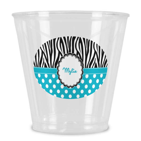Custom Dots & Zebra Plastic Shot Glass (Personalized)