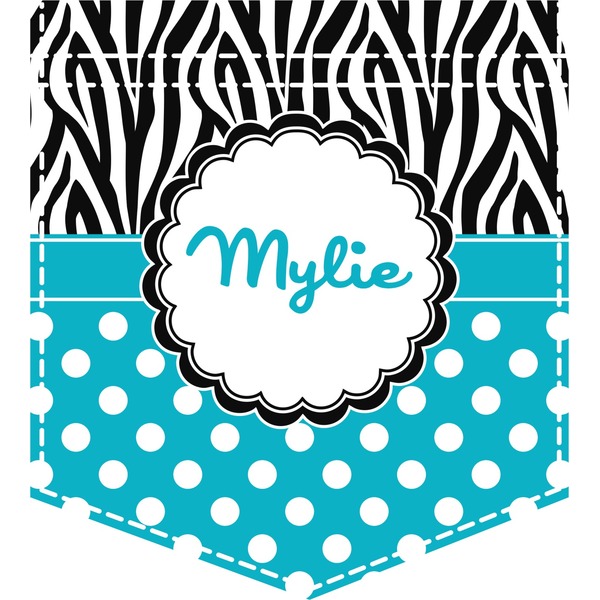 Custom Dots & Zebra Iron On Faux Pocket (Personalized)