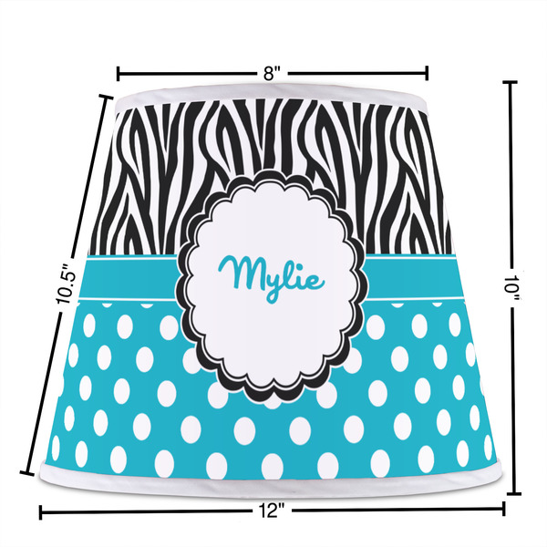 Dots & Zebra Poly Film Empire Lampshade - Dimensions