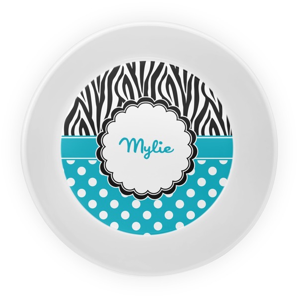 Dots & Zebra Melamine Bowl - Center