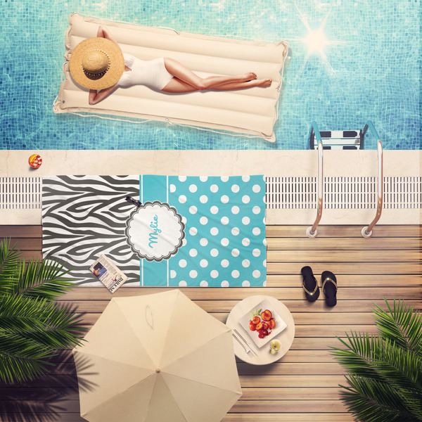 Dots & Zebra Pool Towel Lifestyle