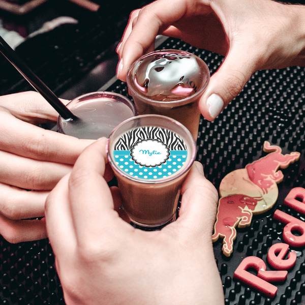 Dots & Zebra Printed Drink Topper - XSmall - In Shot Glass