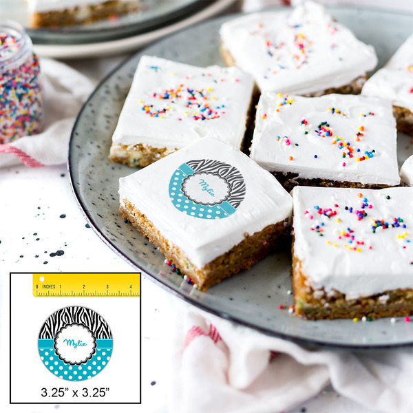 Dots & Zebra Printed Icing Circle - Large - In Context