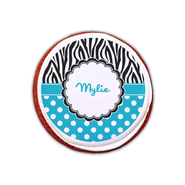Dots & Zebra Printed Icing Circle - XSmall - On Cookie