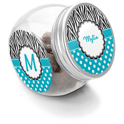 Dots & Zebra Puppy Treat Jar (Personalized)