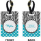 Dots & Zebra Rectangle Luggage Tag (Front + Back)