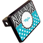 Dots & Zebra Rectangular Trailer Hitch Cover - 2" w/ Name or Text