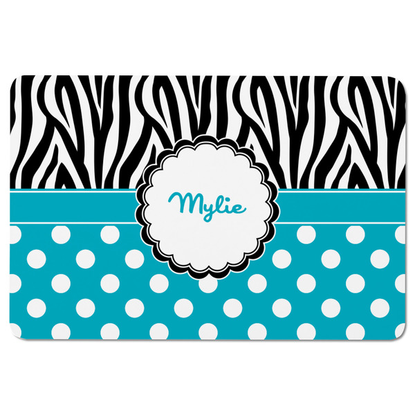Dots & Zebra Rectangular Fridge Magnet - FRONT