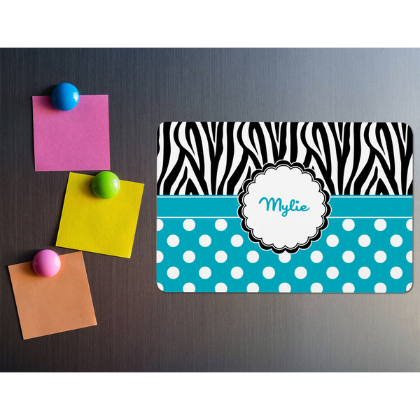 Dots & Zebra Rectangular Fridge Magnet - LIFESTYLE