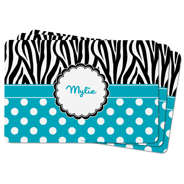 Dots & Zebra Rectangular Fridge Magnet - THREE