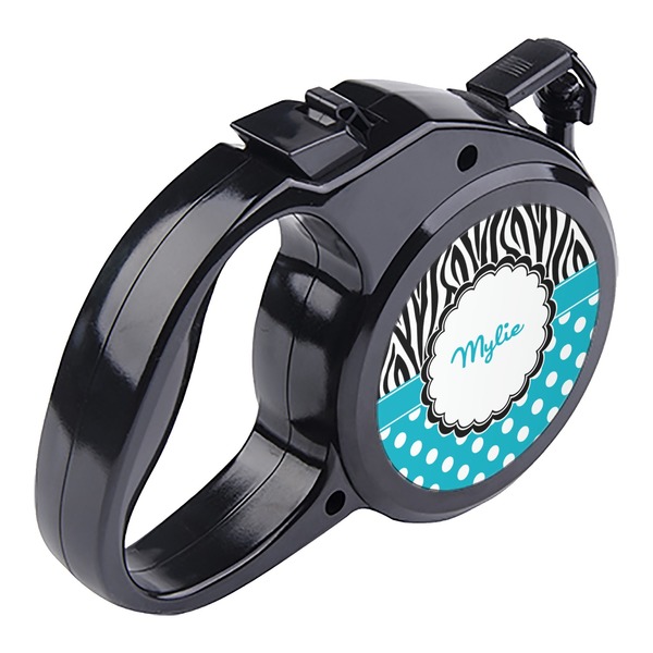 Dots & Zebra Retractable Dog Leash - Angle