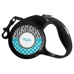 Dots & Zebra Retractable Dog Leash - Large (Personalized)