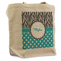 Dots & Zebra Reusable Cotton Grocery Bag - Single (Personalized)