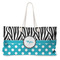 Dots & Zebra Large Rope Tote Bag - Front View