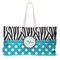 Dots & Zebra Large Tote Bag with Rope Handles (Personalized)