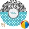 Dots & Zebra Round Beach Towel (Personalized)