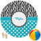 Dots & Zebra Round Beach Towel (Personalized)