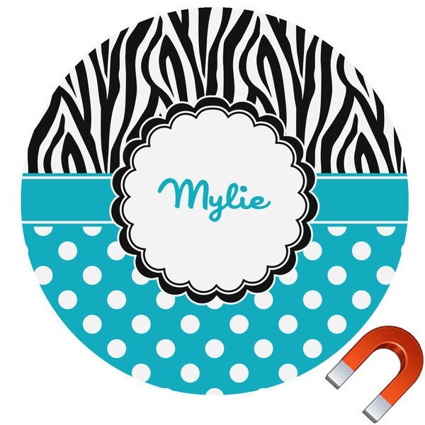 Custom Dots & Zebra Car Magnet (Personalized)