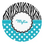 Dots & Zebra Round Decal - Large (Personalized)