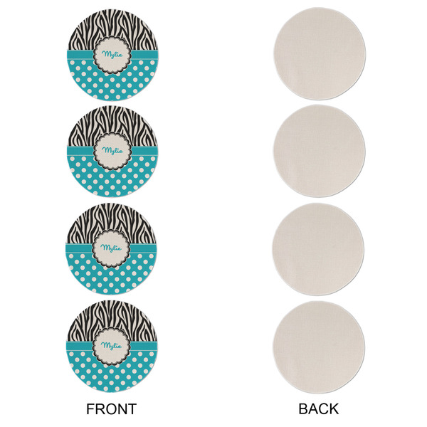 Dots & Zebra Round Linen Placemats - APPROVAL Set of 4 (single sided)