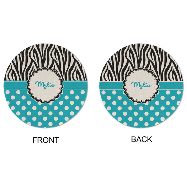 Dots & Zebra Round Linen Placemats - APPROVAL (double sided)
