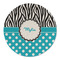 Dots & Zebra Round Linen Placemats - FRONT (Double Sided)