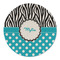 Dots & Zebra Round Linen Placemat (Personalized)