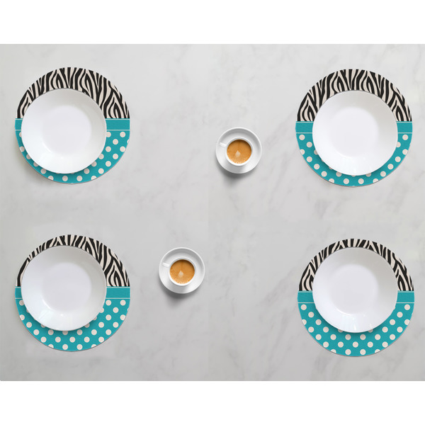 Dots & Zebra Round Linen Placemats - LIFESTYLE (set of 4)
