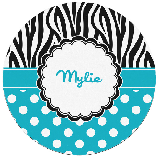 Dots & Zebra Round Mousepad - APPROVAL