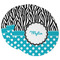 Dots & Zebra Round Paper Coaster - Main