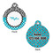 Dots & Zebra Round Pet ID Tag - Large - Approval
