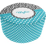 Dots & Zebra Round Pouf Ottoman (Personalized)