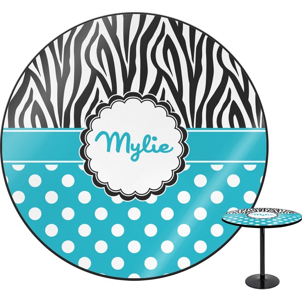 Custom Dots & Zebra Round Table (Personalized)