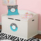 Dots & Zebra Round Wall Decal on Toy Chest