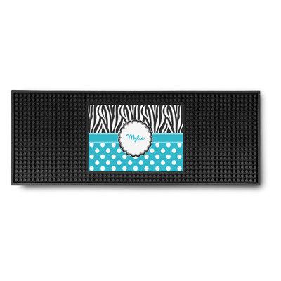 Dots & Zebra Rubber Bar Mat (Personalized)