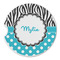 Dots & Zebra Sandstone Car Coaster - Single (Personalized)