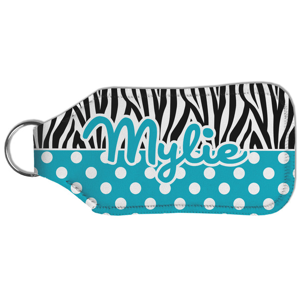 Dots & Zebra Sanitizer Holder Keychain - Large (Back)