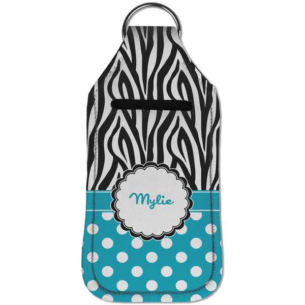 Dots & Zebra Sanitizer Holder Keychain - Large (Front)