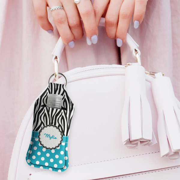 Dots & Zebra Sanitizer Holder Keychain - Large (LIFESTYLE)
