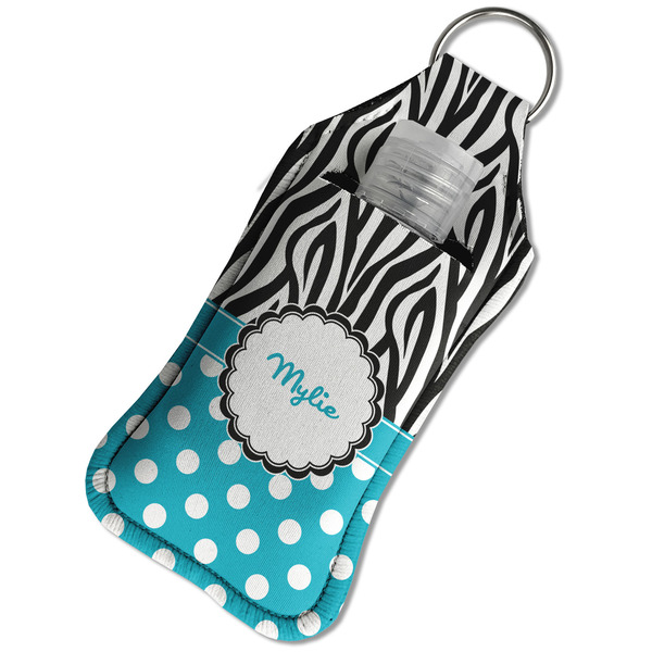 Dots & Zebra Sanitizer Holder Keychain - Large in Case