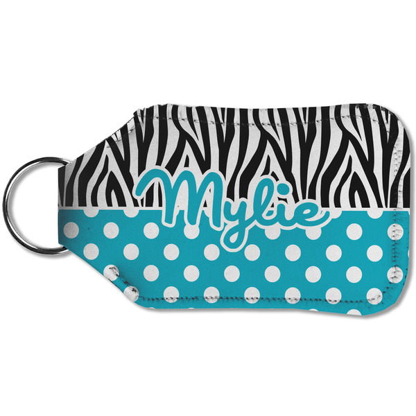 Dots & Zebra Sanitizer Holder Keychain - Small (Back)