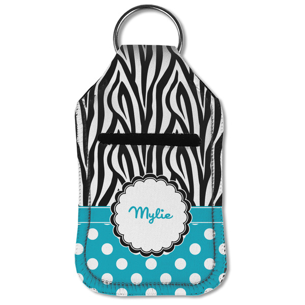 Dots & Zebra Sanitizer Holder Keychain - Small (Front Flat)